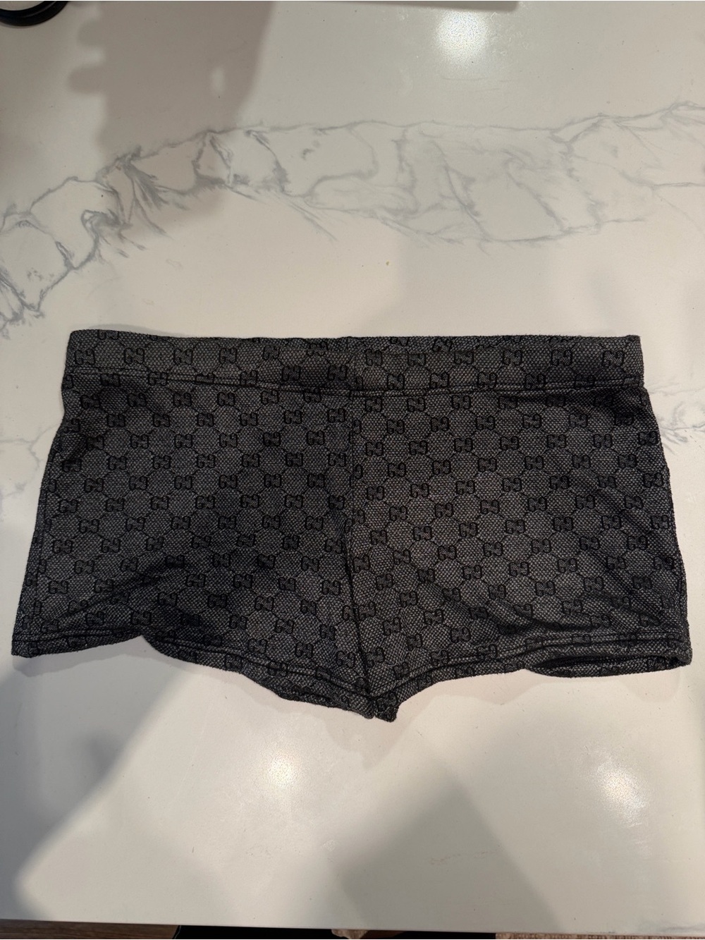 Gucci Men’s Black Logo Swim Trunks